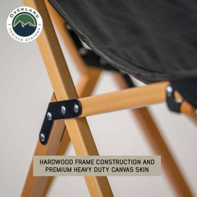 Overland Vehicle Systems - Kick It Camp Chair - Wood Base & Storage Bag Overland Vehicle Systems