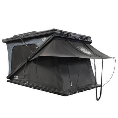 Overland Vehicle Systems - XD K2 - Clamshell/Pop Up Aluminum Hard Shell Roof Top Tent - 2 Person, Blue Body & Black Rainfly