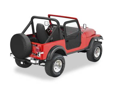 Bestop - Bestop Door Mirror Brackets - Jeep '76-86 CJ7 / '87-95 Wrangler YJ / '97-06 Wrangler TJ (Black, Factory soft top)