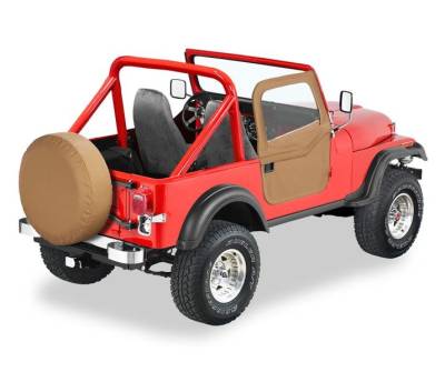 Bestop - Bestop Door Mirror Brackets - Jeep '76-86 CJ7 / '87-95 Wrangler YJ / '97-06 Wrangler TJ (Black, Factory hardtop)