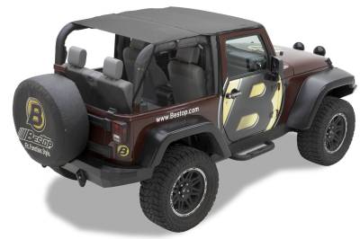 Bestop - Bestop Element Upper Doors - Jeep '07-18 Wrangler JK 4-Door (Rear Doors; Black Twill)