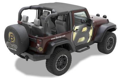 Bestop - Bestop Element Doors - Jeep '07-18 Wrangler JK 4-Door (Rear Doors; Satin Black)