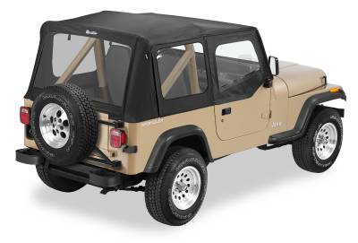 Bestop - Bestop OE JL Replacement Windows - Jeep 2018-26 Wrangler JL (Quarter Left Hand; 4-Door; Tan Twill; Clear)