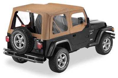 Bestop - Bestop OE JL Replacement Windows - Jeep 2018-26 Wrangler JL (Quarter Right Hand; 4-Door; Tan Twill; Tinted)