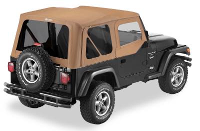 Bestop - Bestop OE JL Replacement Windows - Jeep 2018-26 Wrangler JL (Quarter Right Hand; 2-Door; Tan Twill; Clear)