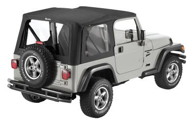 Bestop - Bestop OE JL Replacement Windows - Jeep 2018-26 Wrangler JL (Quarter Left Hand; 2-Door; Black Twill; Clear)