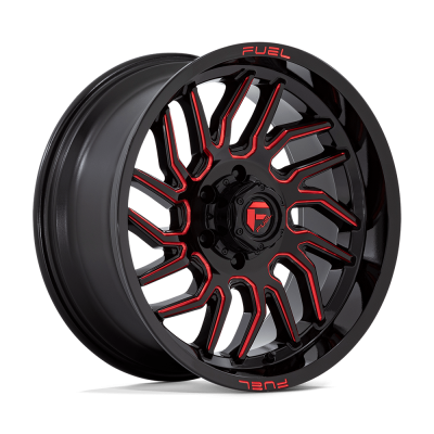 Fuel Wheel - Fuel Wheel, 20X9, D808 HURRICANE, GLOSS BLACK MILLED RED TINT