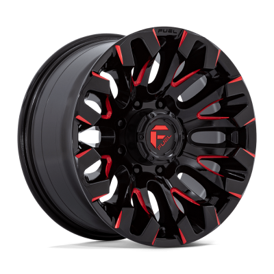 Fuel Wheel - Fuel Wheel, 18X9, D829 QUAKE, GLOSS BLACK MILLED RED TINT