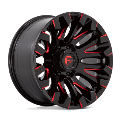 Fuel Wheel - Fuel Wheel, 20X10, D829 QUAKE, GLOSS BLACK MILLED RED TINT