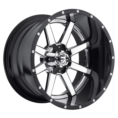 Fuel Wheel - Fuel Wheel, 20X12, D260 MAVERICK, CHROME W/ GLOSS BLACK LIP