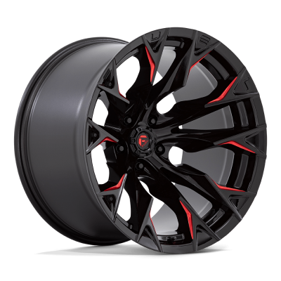 Fuel Wheel - Fuel Wheel, 20X12, D823 FLAME, GLOSS BLACK MILL W/ CANDY RED