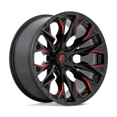 Fuel Wheel - Fuel Wheel, 22X10, D823 FLAME, GLOSS BLACK MILL W/ CANDY RED