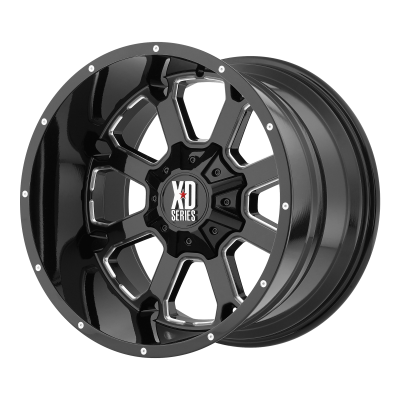 XD SERIES WHEELS - 20 x 9 XD  BUCK 25 GLOSS BLACK MILLED - 5X150 - 5.98" BS