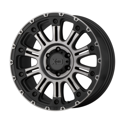 XD SERIES WHEELS - 17 x 9 XD  HOSS II SATIN BLACK MACH W/ GRAY TINT - 6X5.5 - 5.71" BS