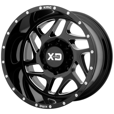 XD SERIES WHEELS - 20 x 9 XD  FURY GLOSS BLACK MILLED - 6X135 - 5" BS