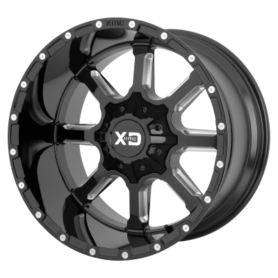 XD SERIES WHEELS - 20 x 9 XD  MAMMOTH GLOSS BLACK MILLED - 5X5.0/5.5 - 5" BS