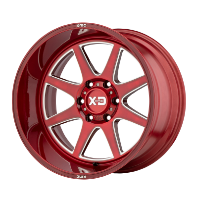 XD SERIES WHEELS - 20 x 10 XD  PIKE BRUSHED RED W/ MILLED ACCENTS - 5X5.5 - 4.79" BS