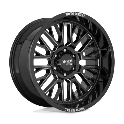MOTO METAL - 20X9 MM MO802 WARLOCK GLOSS BLACK MILLED 6X4.5