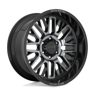 MOTO METAL - 20X9 MM MO802 WARLOCK GLOSS BLACK MACH W/ GRAY TINT 8X180