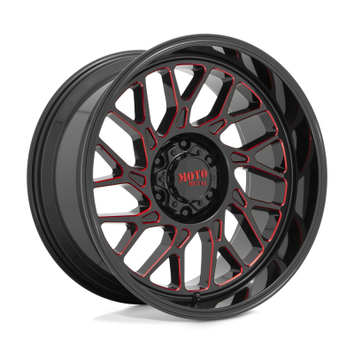 MOTO METAL - 20X10 -18MM MO805 GLOSS BLACK MILLED W/ RED TINT 6X135