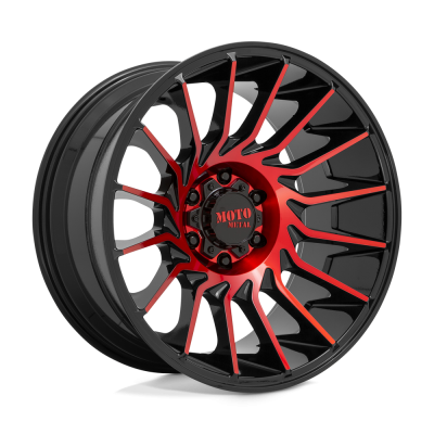 MOTO METAL - 22X12 -44MM MO807 GLOSS BLACK MACH W/ RED TINT 5X5.0