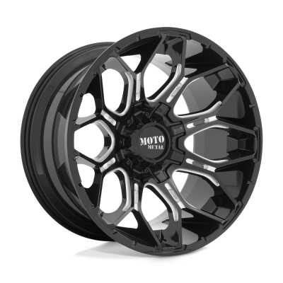 MOTO METAL - 20X10  MO808 SNIPER GLOSS BLACK MILLED 5X5.0/5.5
