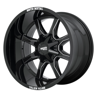 MOTO METAL - 20X10 12MM MO970 GLOSS BLACK MILL MOTO METAL LP 8X170