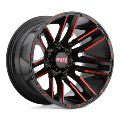 MOTO METAL - 20X10  MO978 RAZOR SATIN BLACK MACH W/ RED CC 8X170