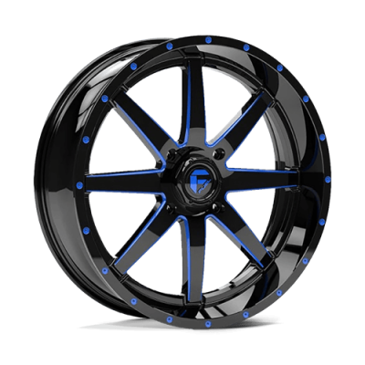 Fuel Wheel - Fuel UTV D651 MAVERICK UTV 4X137 4.51 Backspace GLOSS BLACK MILLED W/ BLUE TINT