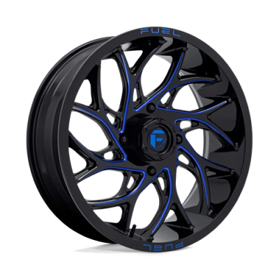 Fuel Wheel - Fuel UTV D778 RUNNER UTV 4X137 4.51 Backspace GLOSS BLACK MILLED W/ CANDY BLUE TINT