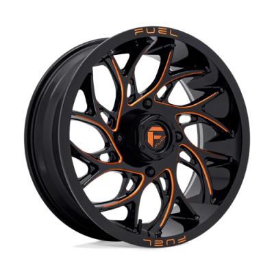 Fuel Wheel - Fuel UTV D780 RUNNER UTV 4X156 4 Backspace GLOSS BLACK MILLED W/ ORANGE TINT
