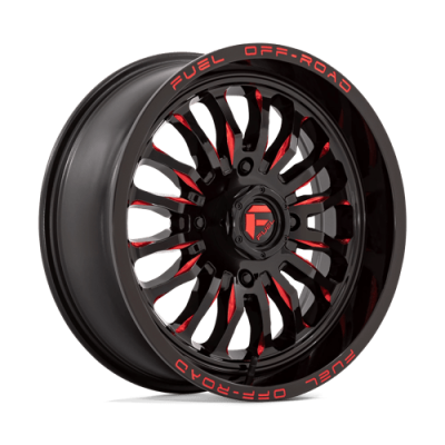 Fuel Wheel - Fuel UTV D822 ARC UTV 4X156 4.51 Backspace GLOSS BLACK MILLED W/ RED TINT