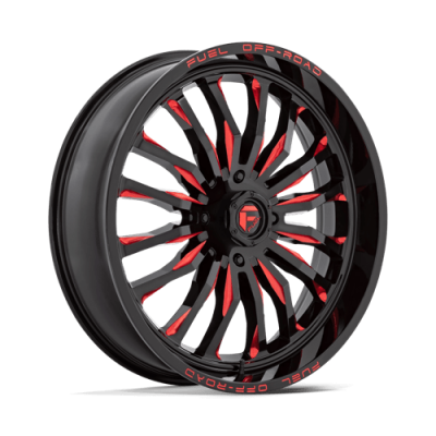 Fuel Wheel - Fuel UTV D822 ARC UTV 6X5.5 4.51 Backspace GLOSS BLACK MILLED W/ RED TINT