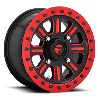 Fuel Wheel - Fuel UTV D911 HARDLINE UTV BEADLOCK 4X137 5.5 Backspace GLOSS BLACK W/ RED TINT