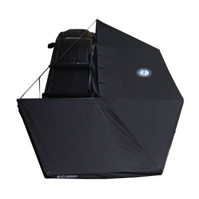 Overland Vehicle Systems - XD Nomadic 270 - Awning Wall 1 W/Black Out, Passenger Side, Black Body, Black Trim W/Storage Bag Overland Vehicle Systems