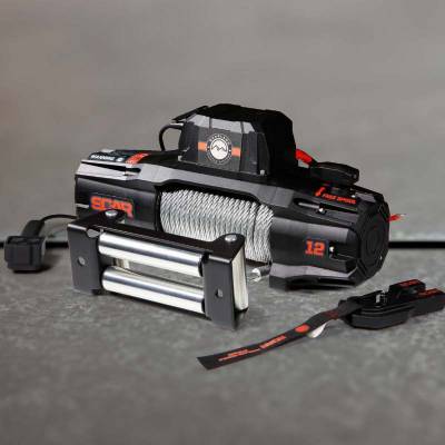 Overland Vehicle Systems - SCAR 12 - 12,000 lb. Winch With Steel Cable and Wireless Remote Overland Vehicle Systems