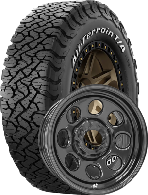 BF Goodrich - 315/75R16 BFG All-Terrain T/A KO3 on 16x8 US Mountain Crawler Black
