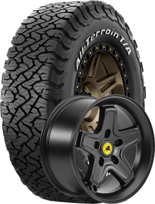 BF Goodrich - 37x12.50R17/F BFG All-Terrain T/A KO3 on 17x8 AEV Pintler Black