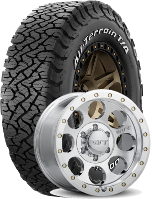 BF Goodrich - 37x12.50R20/F BFG All-Terrain T/A KO3 on 20x9 M/T Classic Pro Polish