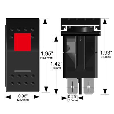 Bulldog Winch - Rocker Switch-ON/OFF 5-Pin Red - Image 4