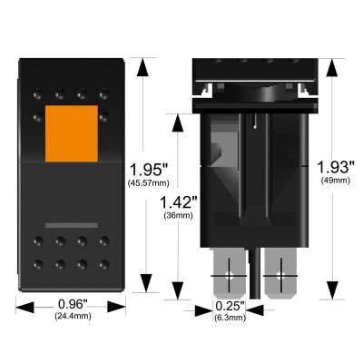 Bulldog Winch - Rocker Switch-ON/OFF 5-Pin Amber - Image 4