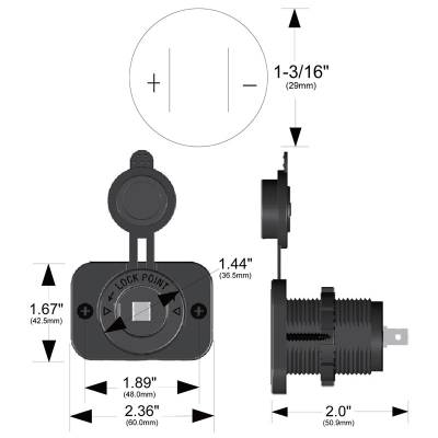 Bulldog Winch - 12v Power Socket 20A with cover & 3 Mounting Brackets - Image 2