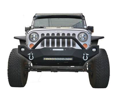 DV8 Offroad - Steel Mid Front Bumper 19 w/ Fog Lights for 07-17 Jeep Wrangler - Image 4
