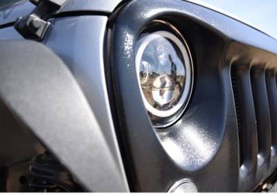 DV8 Offroad - Angry Eyes Grill Black For Jeep Wrangler 2007-2017 - Image 4