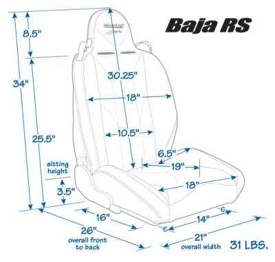 Mastercraft - Mastercraft Baja RS Suspension Seat - Driver (Left) Black - Image 3