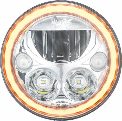 Vision X Lighting - VISION X PAIR OF 7" ROUND AMBER HALO VX SERIES LED HEADLIGHT W/ LOW-HIGH-HALO - Image 1