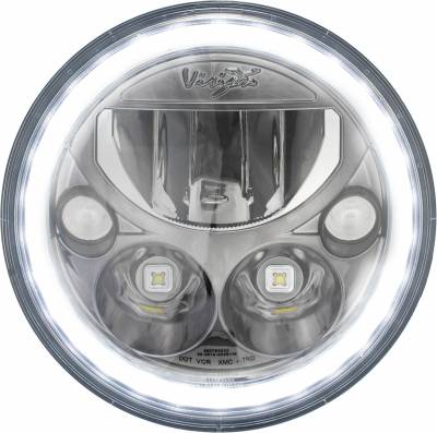 Vision X Lighting - VISION X PAIR OF 7" ROUND VX BLACK CHROME FACE LED HEADLIGHT W/ LOW-HIGH-HALO - Image 2