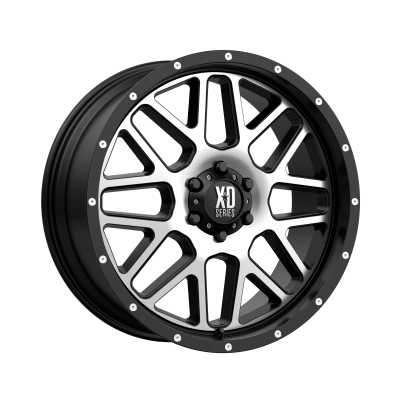XD SERIES WHEELS - 22 x 9.5 XD  GRENADE SATIN BLACK W/ MACHINED FACE - 6X5.5 - 6.43" BS - Image 2
