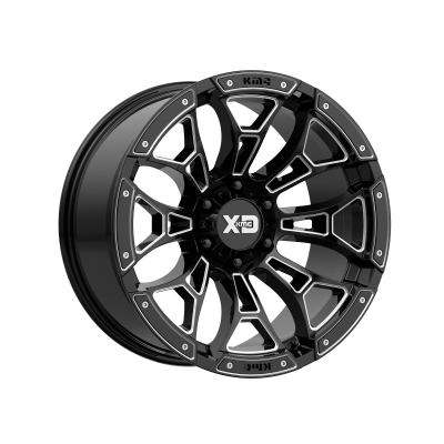 XD SERIES WHEELS - 20 x 10 XD  BONEYARD GLOSS BLACK MILLED - 6X5.5 - 4.79" BS - Image 2