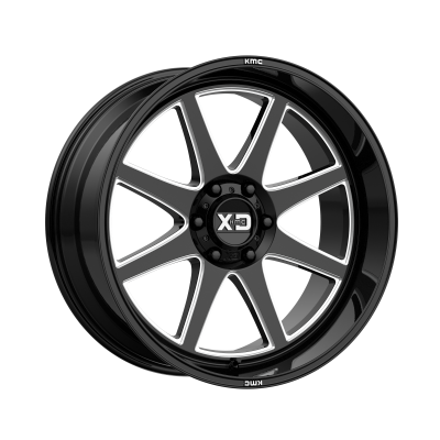XD SERIES WHEELS - 22 x 10 XD  PIKE GLOSS BLACK MILLED - 6X5.5 - 4.79" BS - Image 2